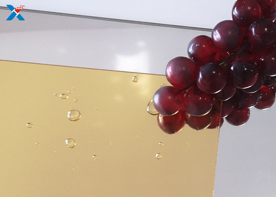 Złoty 2mm akrylowy arkusz lustrzany Dekoracyjny panel ścienny Plexi Glass